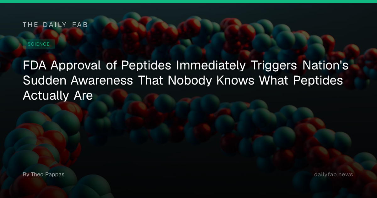 FDA Approval of Peptides Immediately Triggers Nation's Sudden Awareness ...