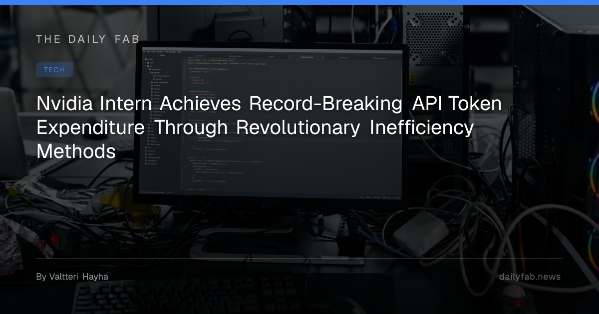 Nvidia Intern Achieves Record-Breaking API Token Expenditure Through ...